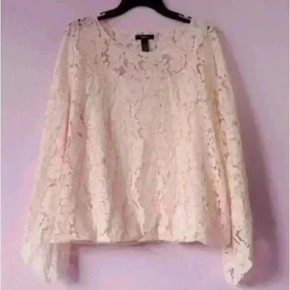 Alfani Pink Lace Blouse - Picture 1 of 7
